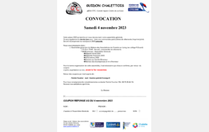 ASSEMBLEE GENERALE DU GUIDON CHALETTOIS